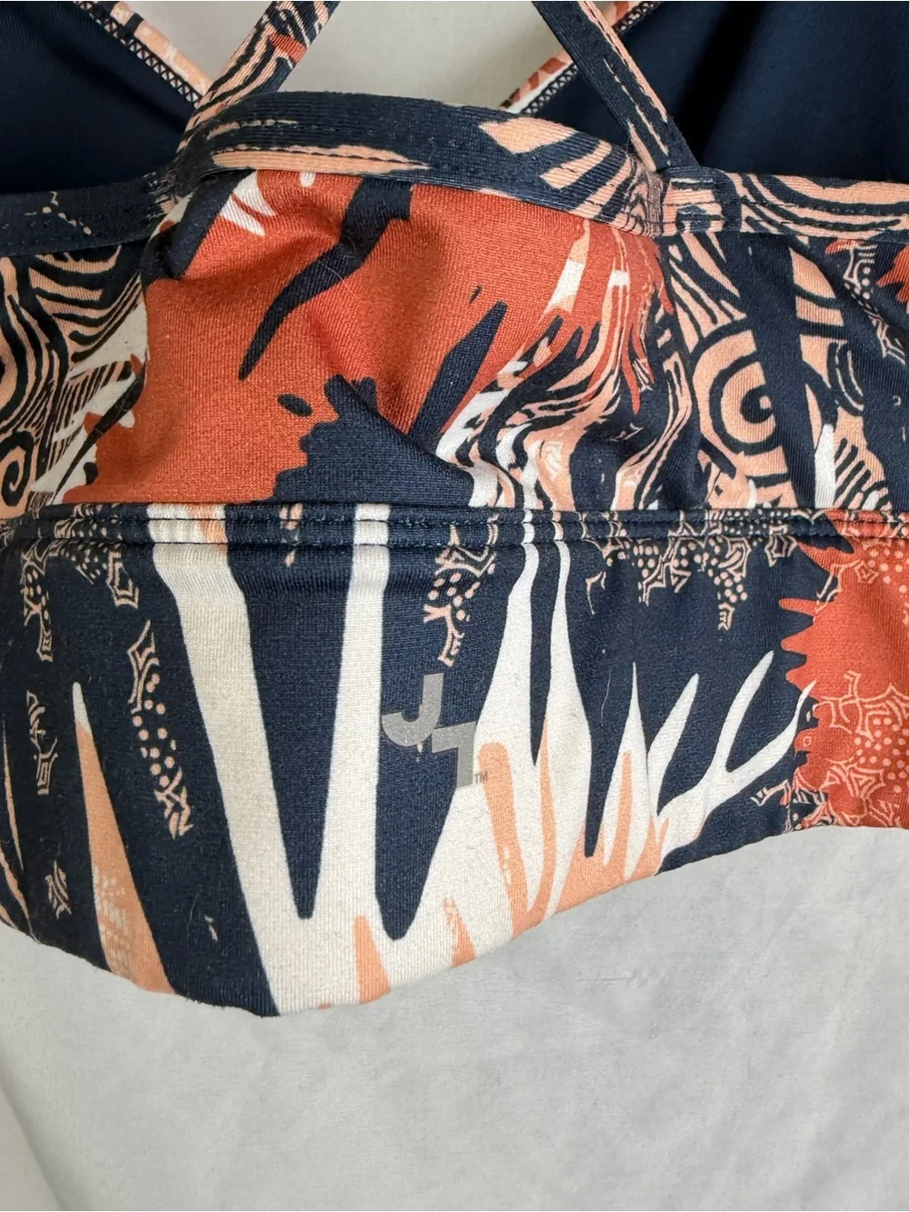 JoyLab Medium Abstract Print Strappy Longline Sports Bra Crop Top